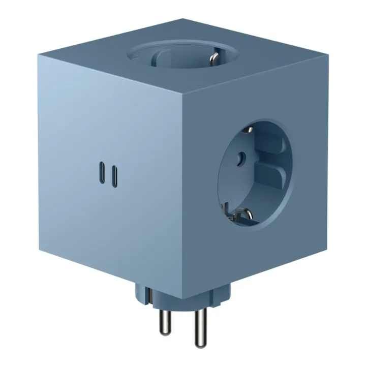 Avolt Prise murale Square 2 avec port USB-C | Bleu