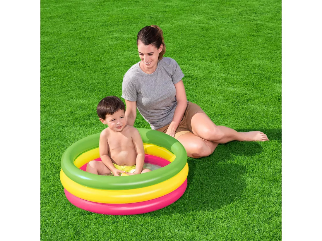 Piscinette arc en ciel ronde 3 boudins - D 70 x H 24 cm