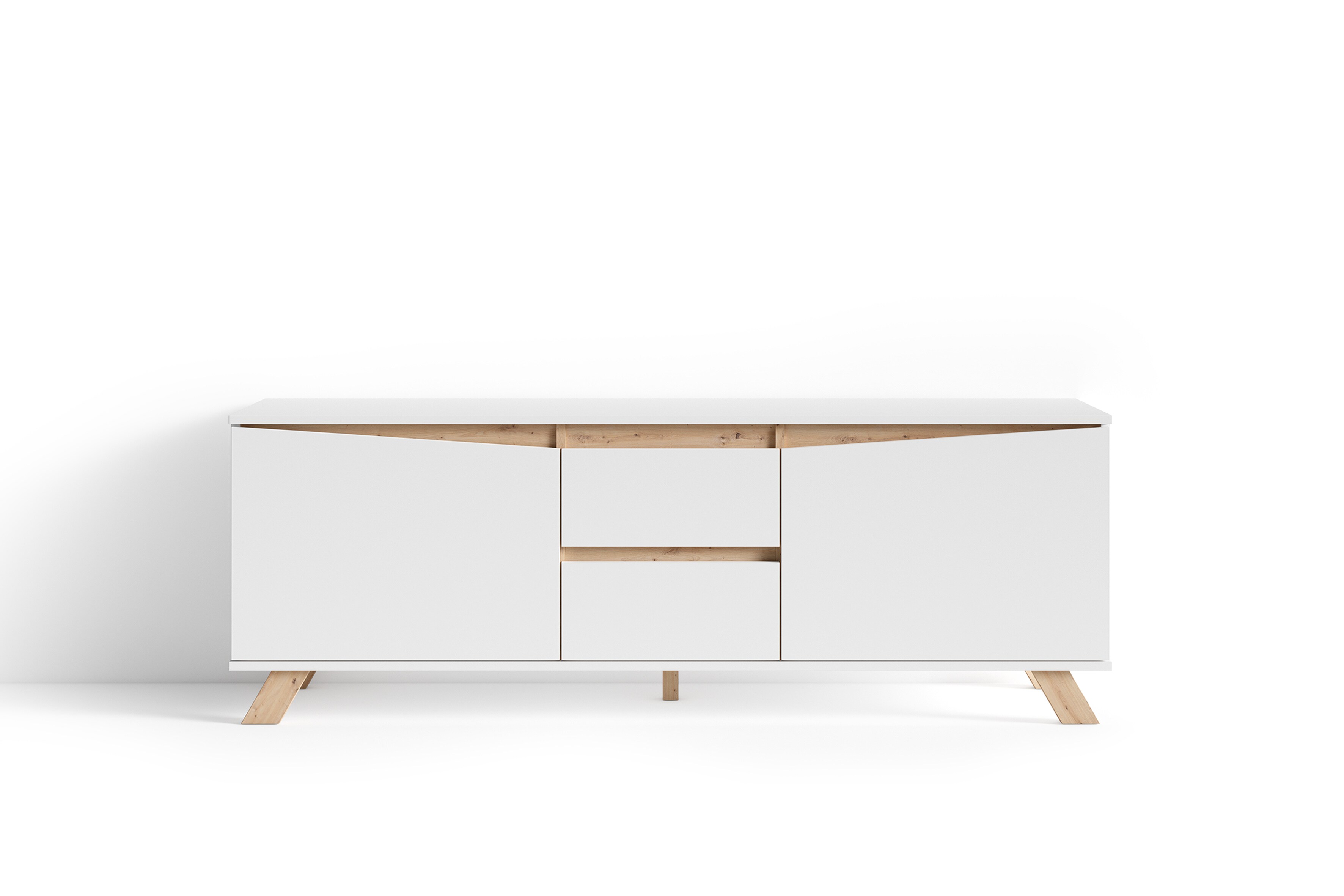 byLIVING TV-Board VALENTIN, Breite 160 cm, weiß/Artisan Eiche (Eiche-Optik)