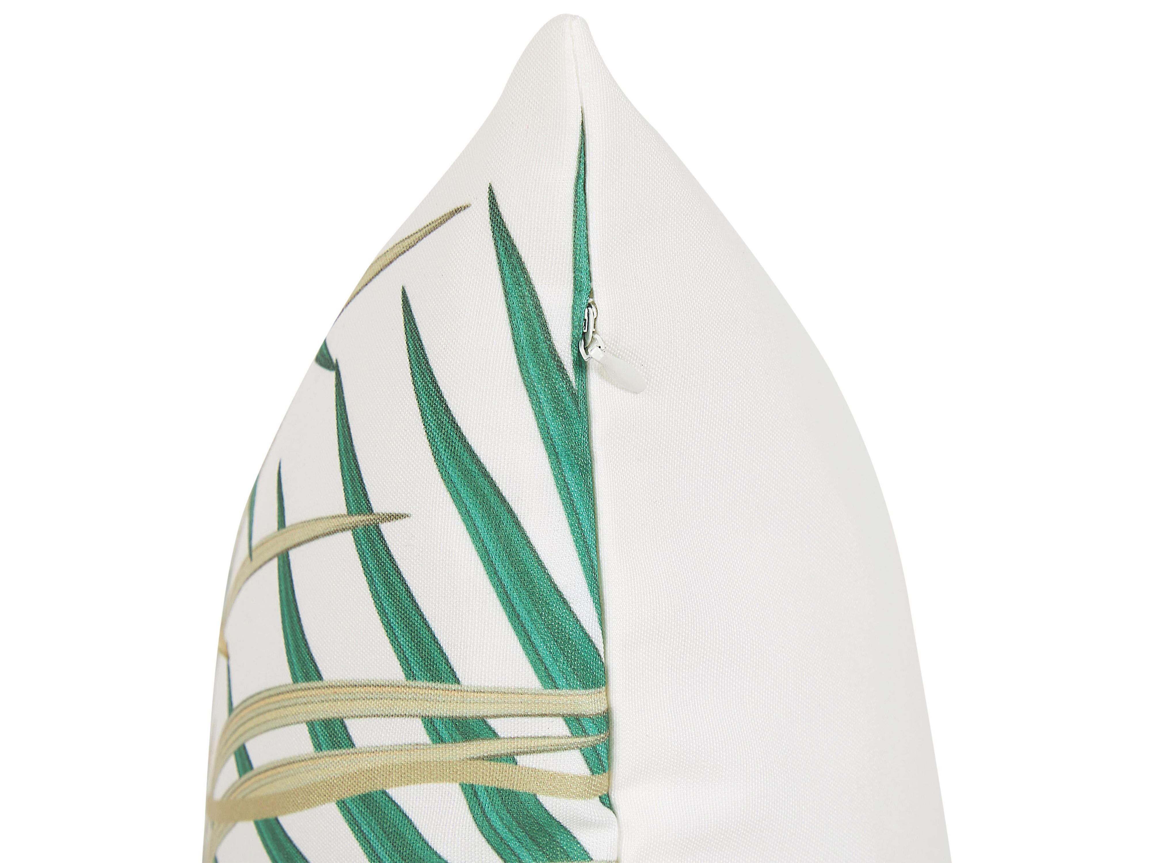 Set van 2 tuinkussens GAIANA bladpatroon 45 x 45 cm Groen