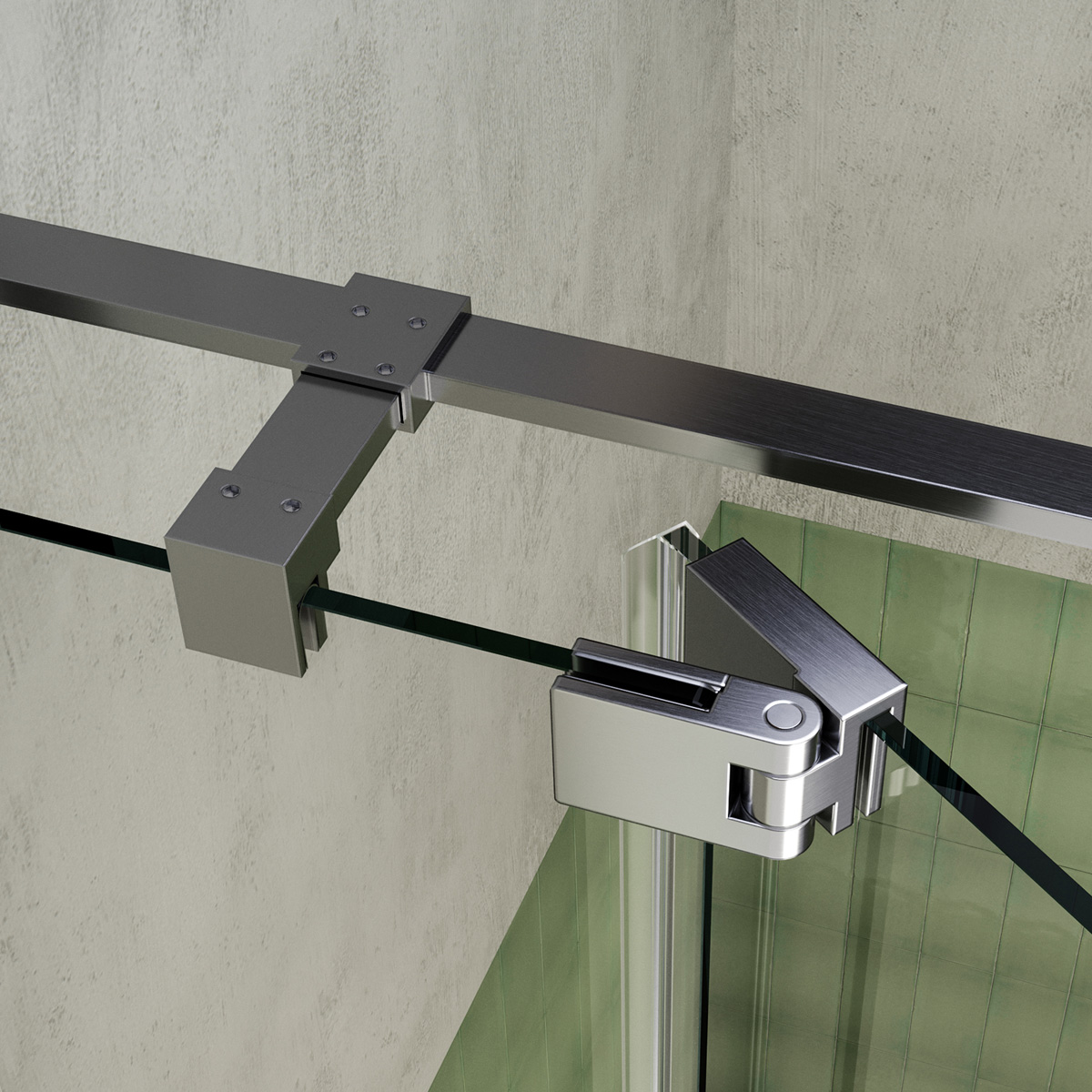 Brauer Stellar nisdeur met vaste wand 88.5-100cm RVS geborsteld PVD