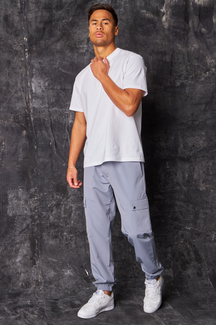 Pantalon de jogging fluide cargo gris foncé
