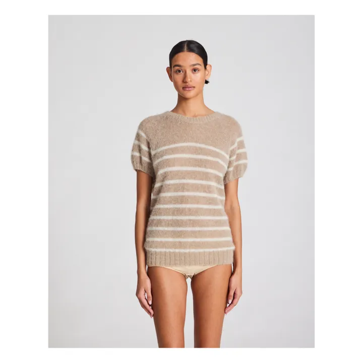 GAI+LISVA Pull Mollie Rayures Alpaga | Beige