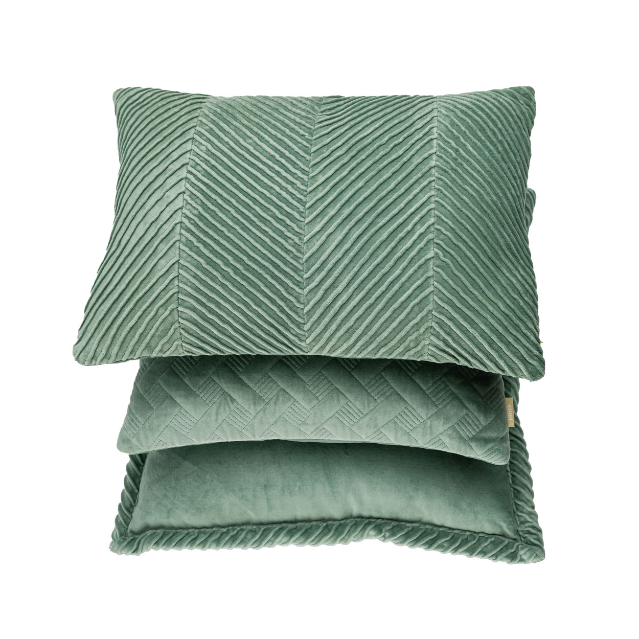 Kussen velours Grids seablue