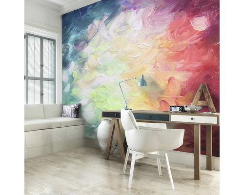 Vliesbehang 12921V4 Kleurrijk mozaïek aquarel 2-delige set 254 x 184 cm