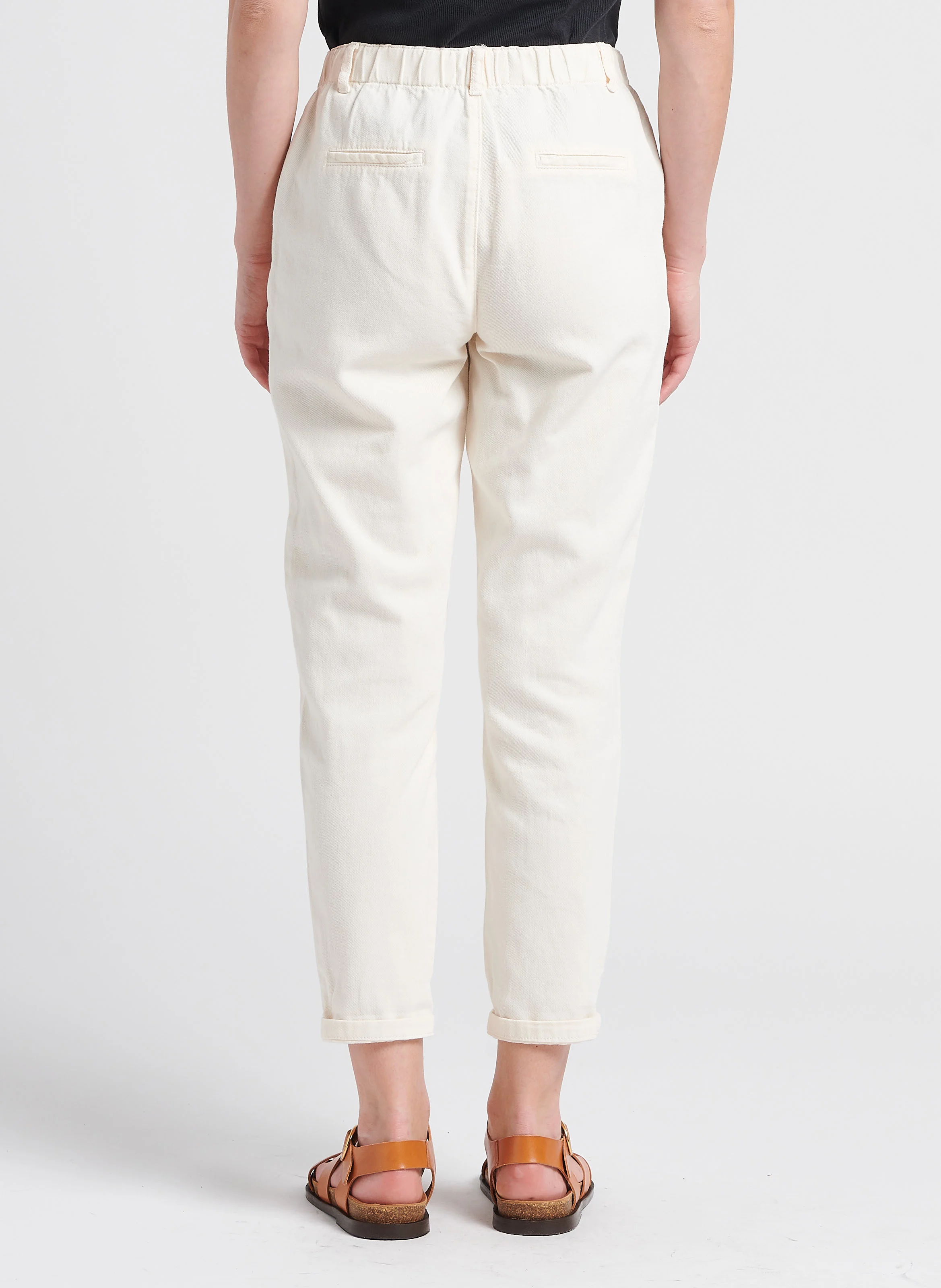 SABIL - Pantalon chino 7/8ème en coton| Beige