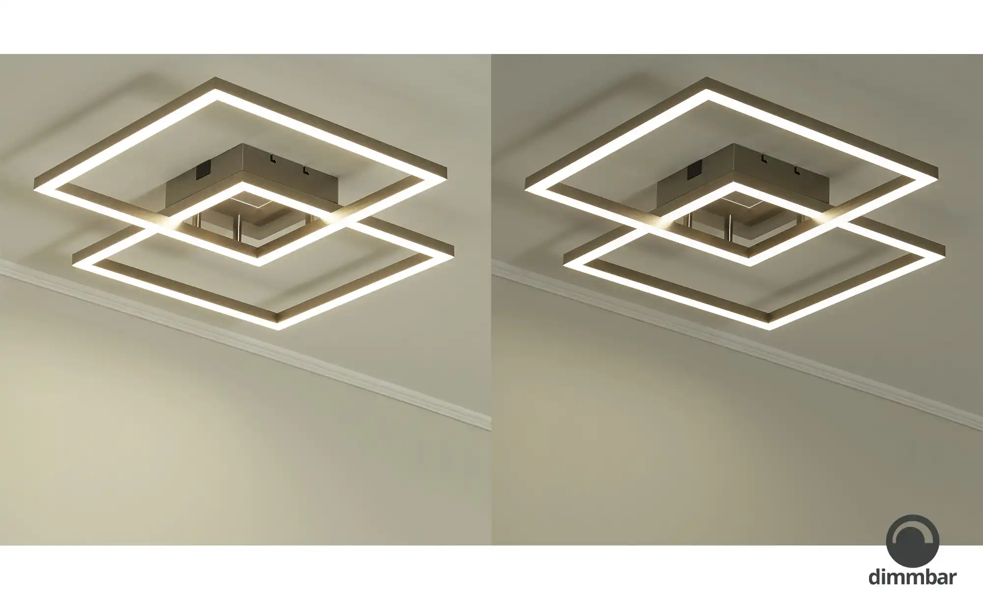 Paul Neuhaus Smart Home-Deckenleuchte, 2-flammig, Nickel matt