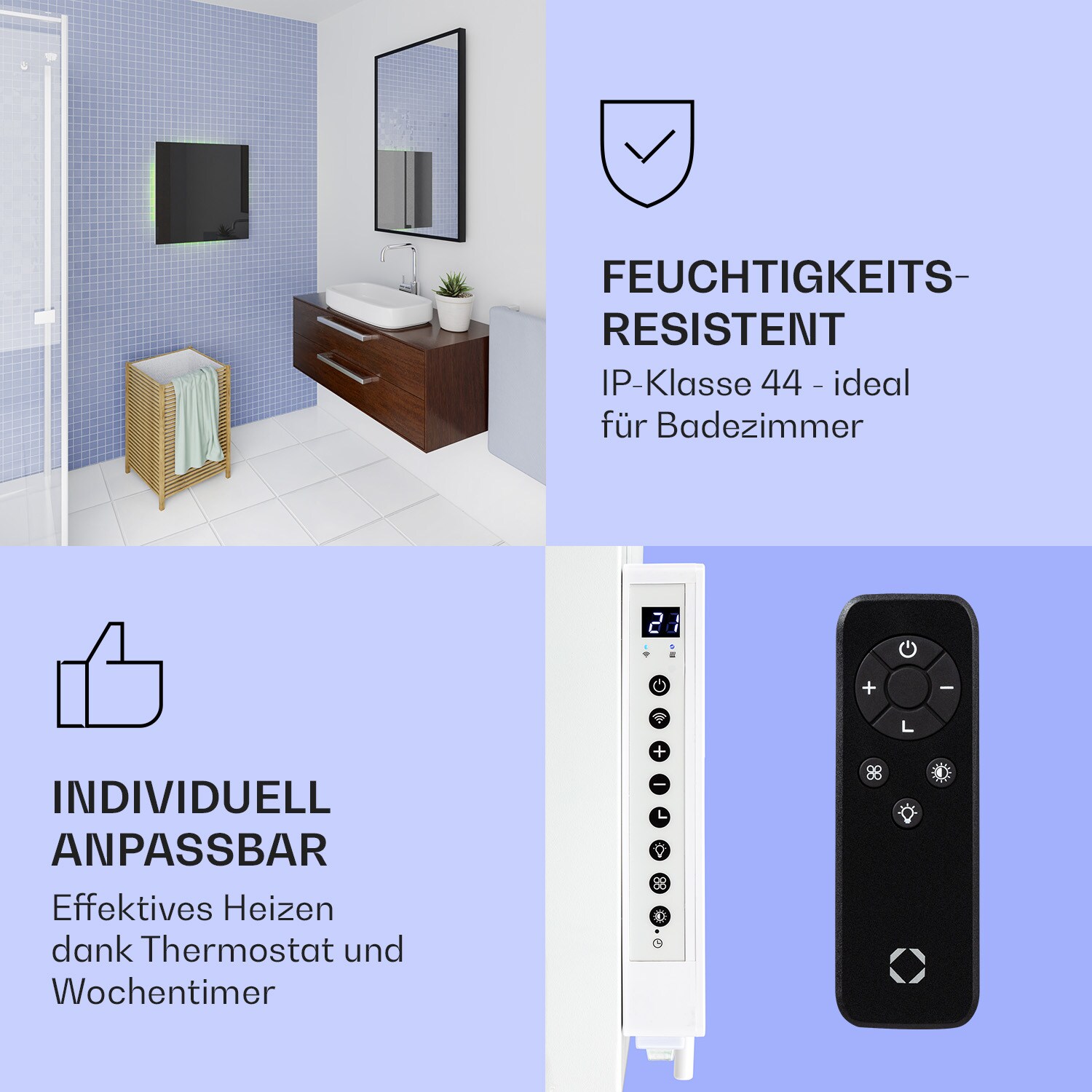 Mojave 500 smart 2-in-1 Heizgerät Infrarot Konvektor 60x60cm 500W RGB-Licht