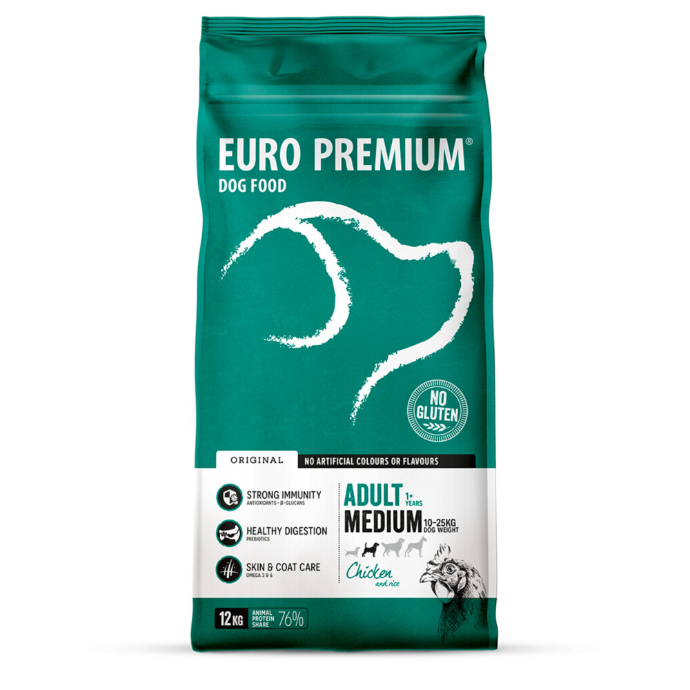 Euro-Premium Adult Medium Kip - Rijst12 kg