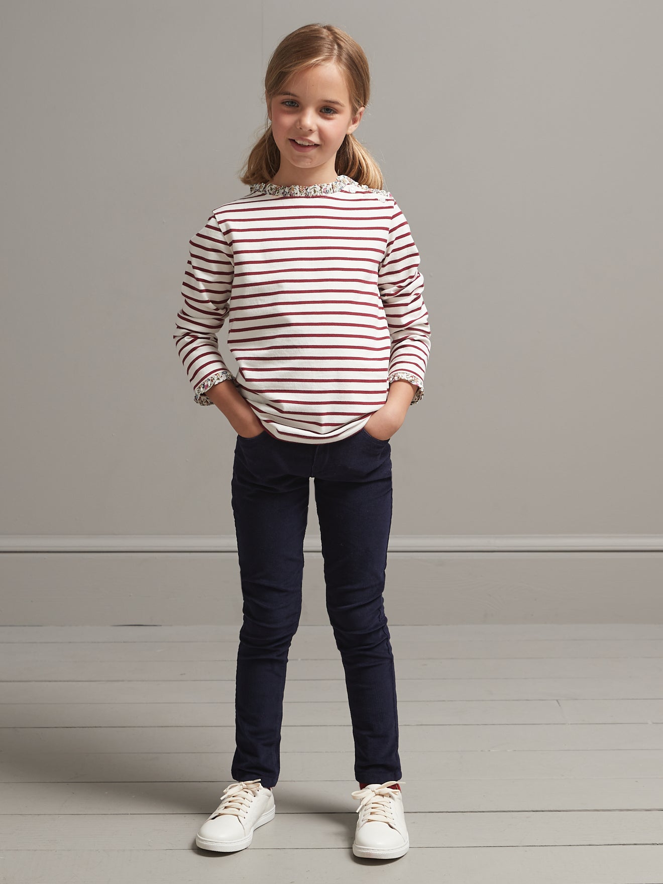T-shirt marinière Fille tissu Liberty - Coton bio