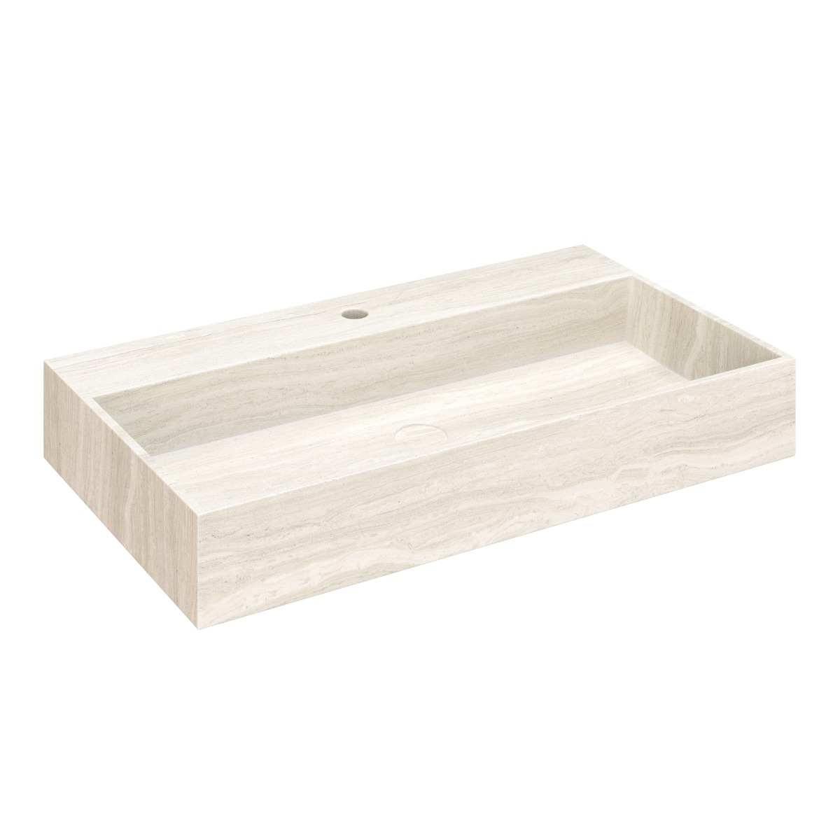 Fontana White Travertin badkamermeubel kasteel bruin 80cm met kraangat