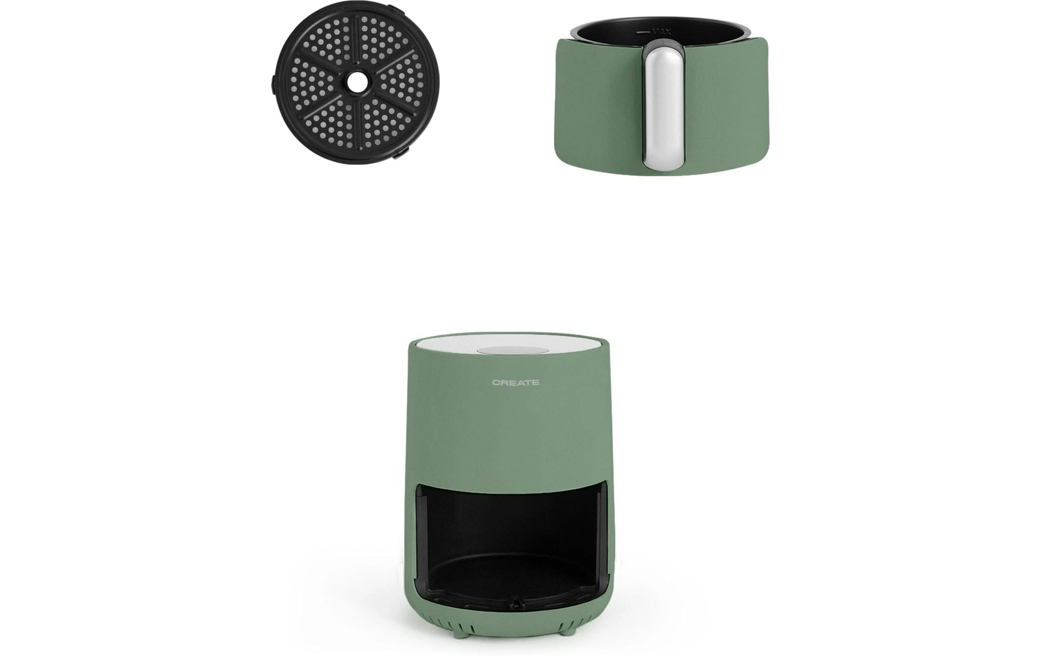 Heissluft-Fritteuse Air Fryer Salbeigrün 1.5 lKompakter Air Fryer für fettarmes Frittieren und Backen
