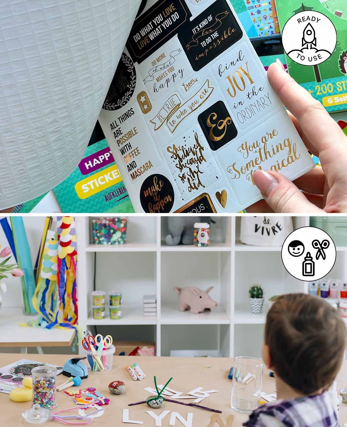 (300er Set) Sticker Aufkleber DIY Scrapbooking Papier Sticker