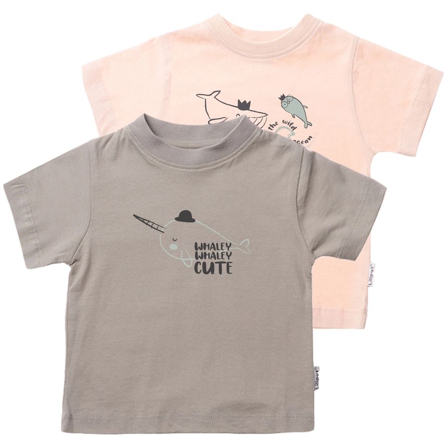 Liliput T-Shirt 2er-Pack oliv-rosa