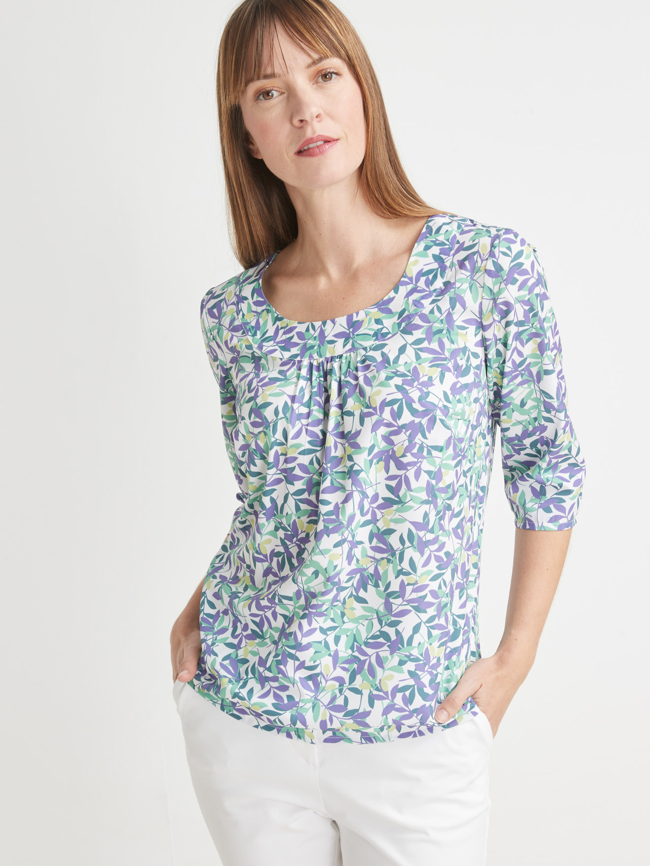 Blouse à fronces en crêpe