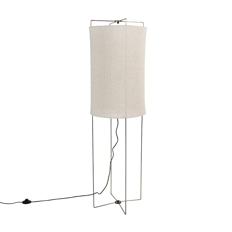 Design vloerlamp beige linnen kap - Rich