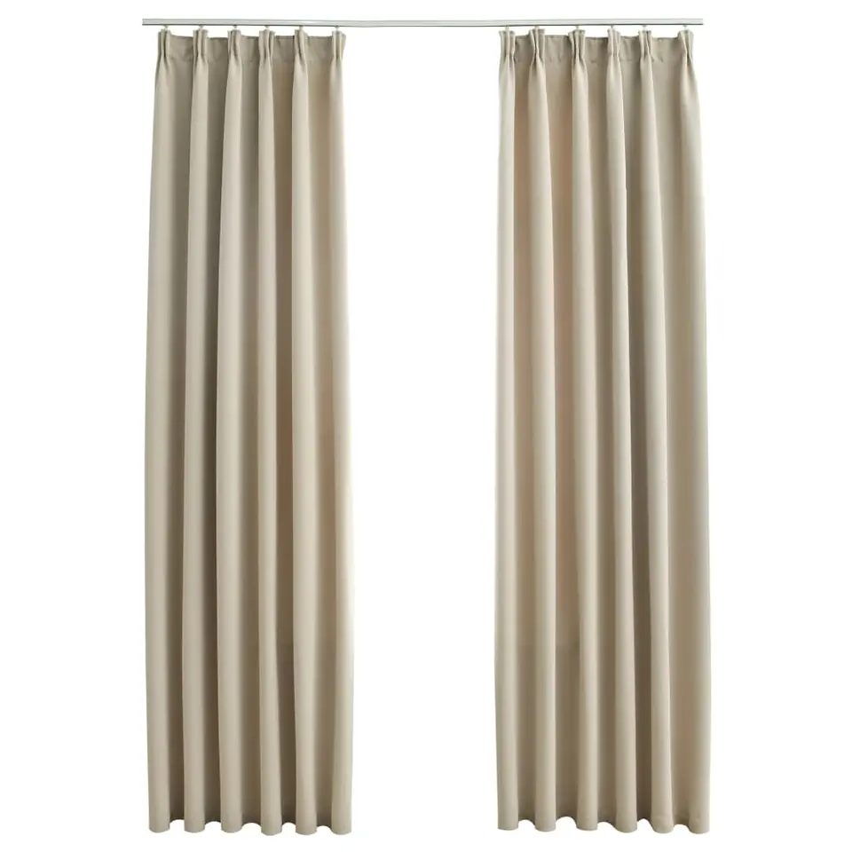 vidaXL - Gordijn - Beige - Stof - 140 x 175 cm