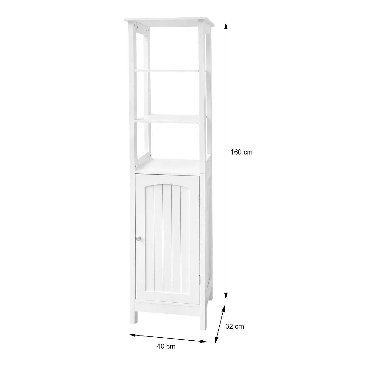 ML DESIGN MODERN LIVING ML-Design Armoire Haute Salle de Bain - Blanc 40x160x32 cm
