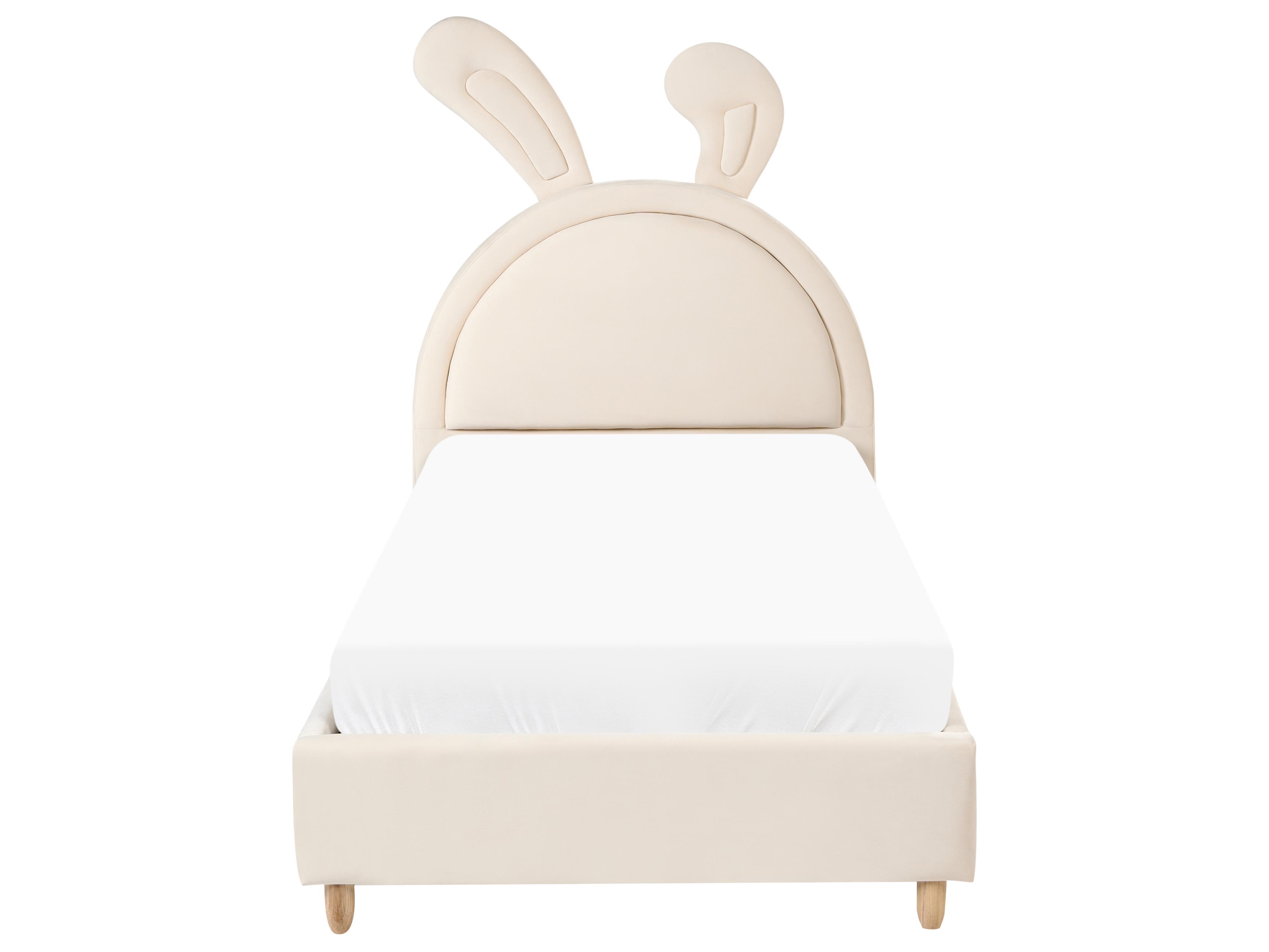 Kinderbed Konijn Fluweel LALLIAS 90 x 200 cm Beige