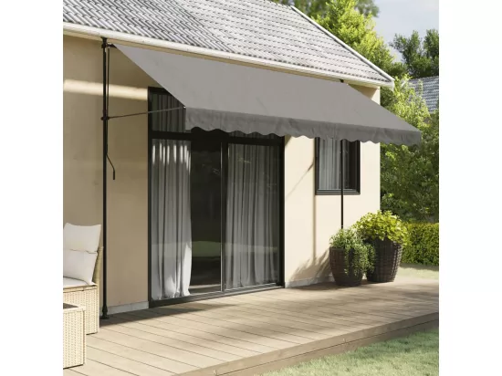 Auvent rétractable anthracite 350x150 m tissu et acier