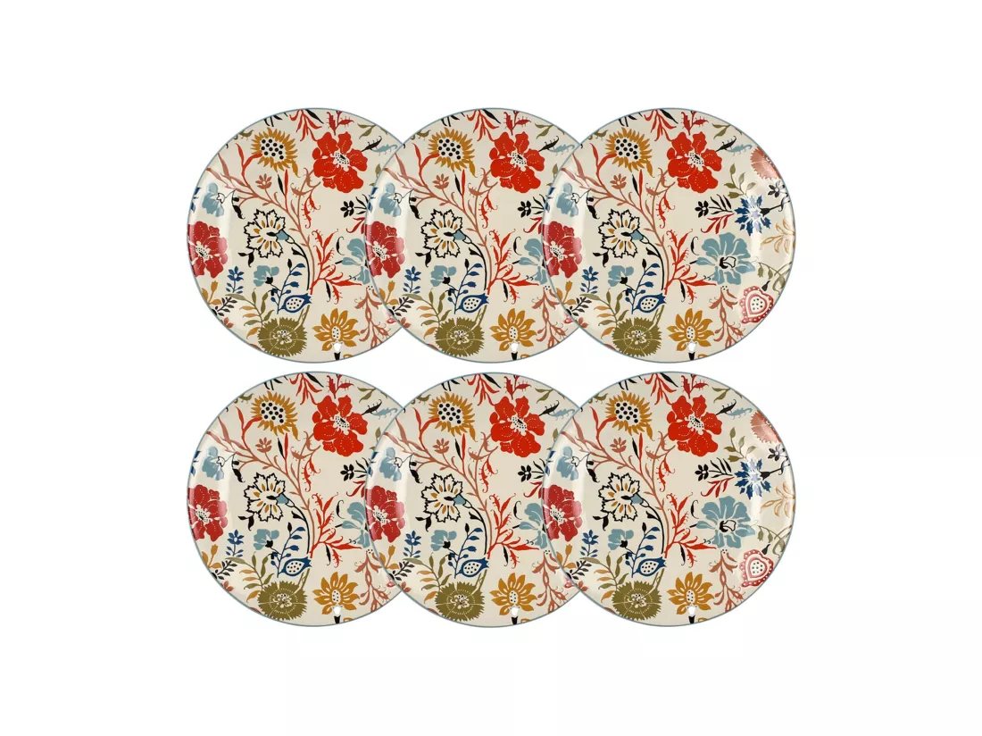 Novastyl - Lot 6 Assiettes Plates Jaipur 27cm En Gres