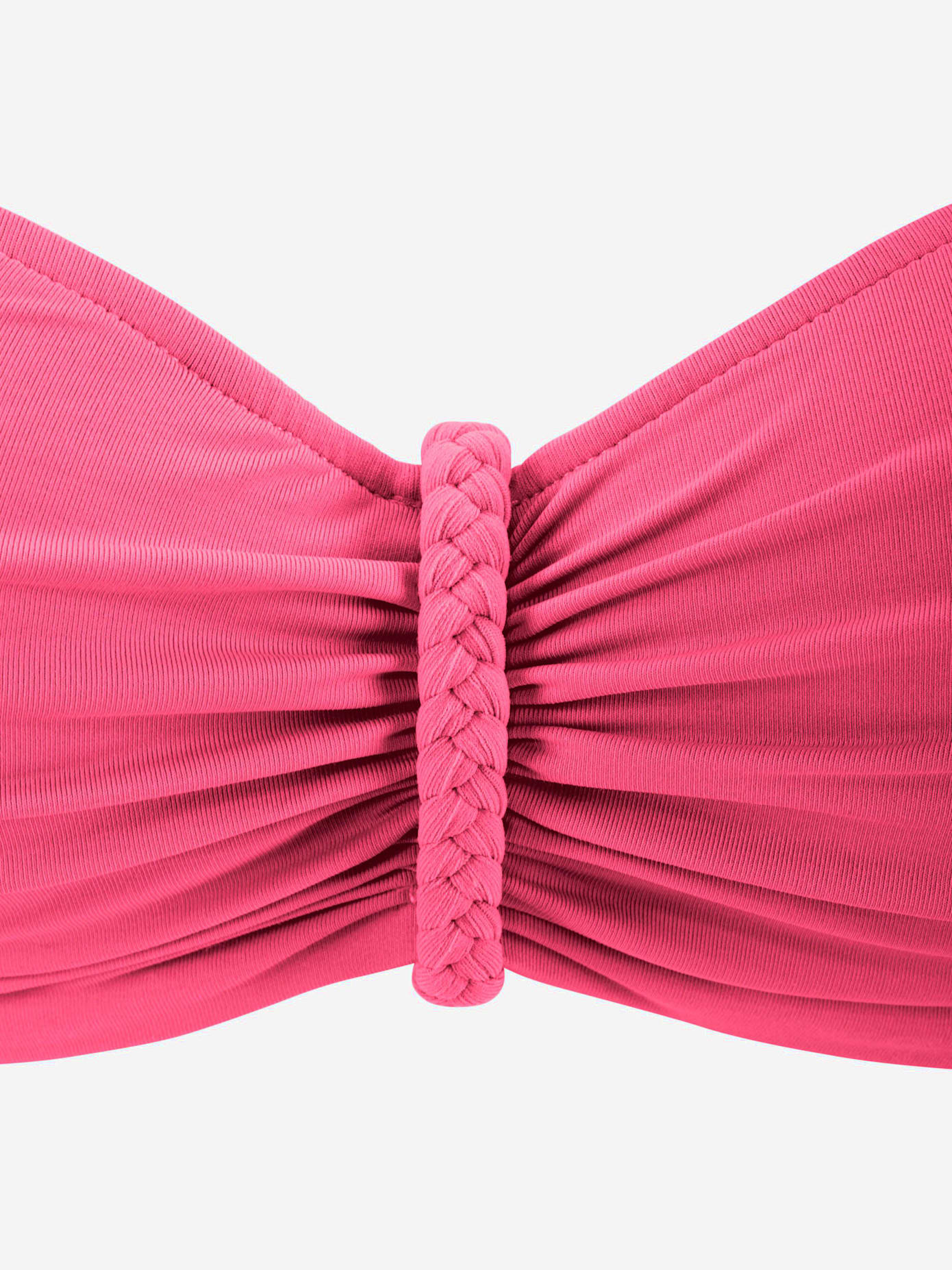 Haut de bikini bandeau à armatures ruban tressé entre les bonnets