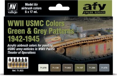 Vallejo - Model Color Maling Sæt - Wwii Usmc 1942-45 - 6X17 ML