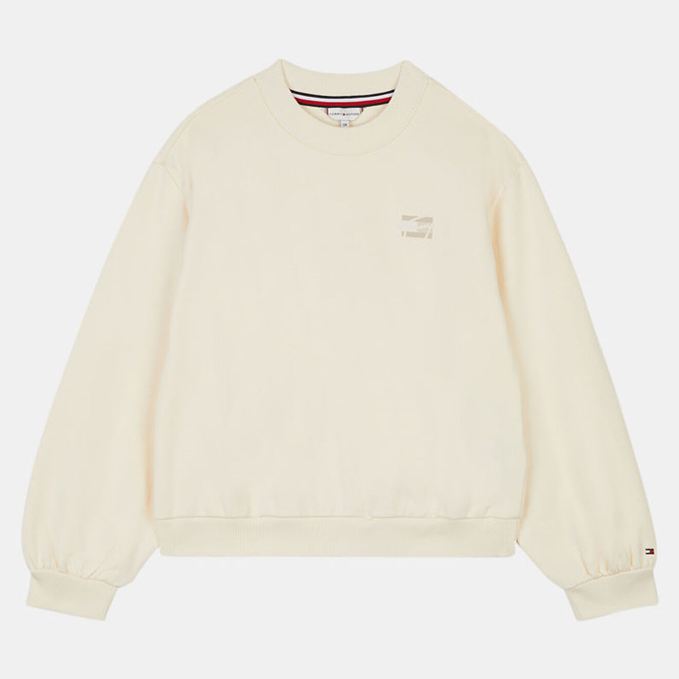 Tommy Hilfiger Sweat en Coton bio à logo ton sur ton écru