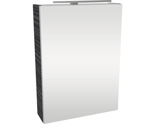 FACKELMANN SBC Small Bathroom Collection spiegelkast, 500 x 16,2 x 680 mm, donker eiken, 1-deurs, LED rechts