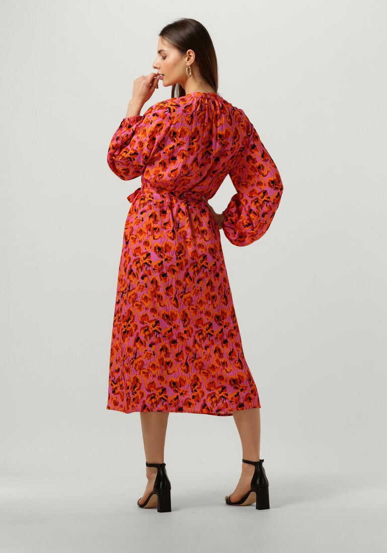 YDENCE oranje ydence midi jurk dress aline