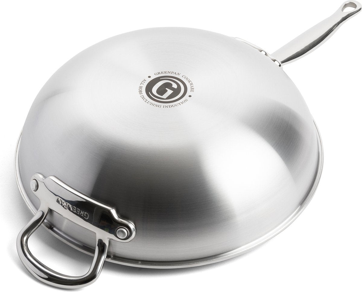 GreenPan Premiere Wok RVS 30 cm RVS