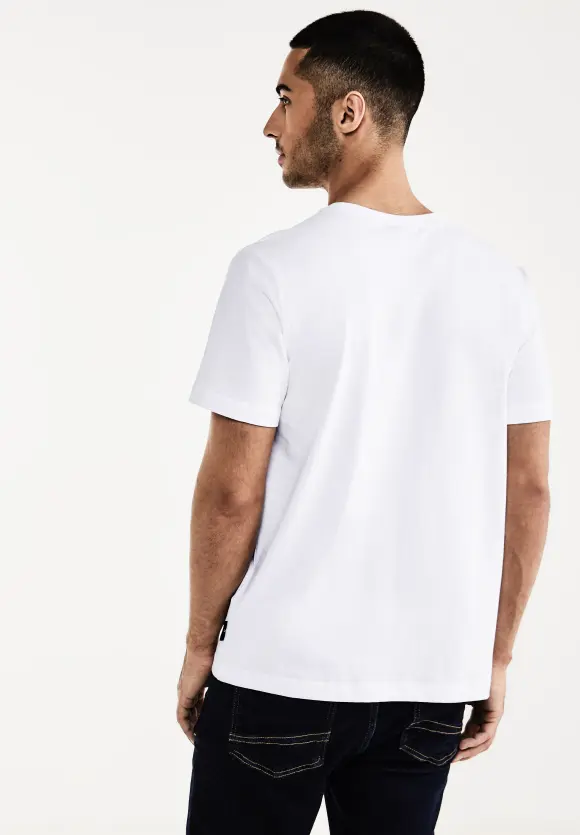 Shirt mit Brustprint - White