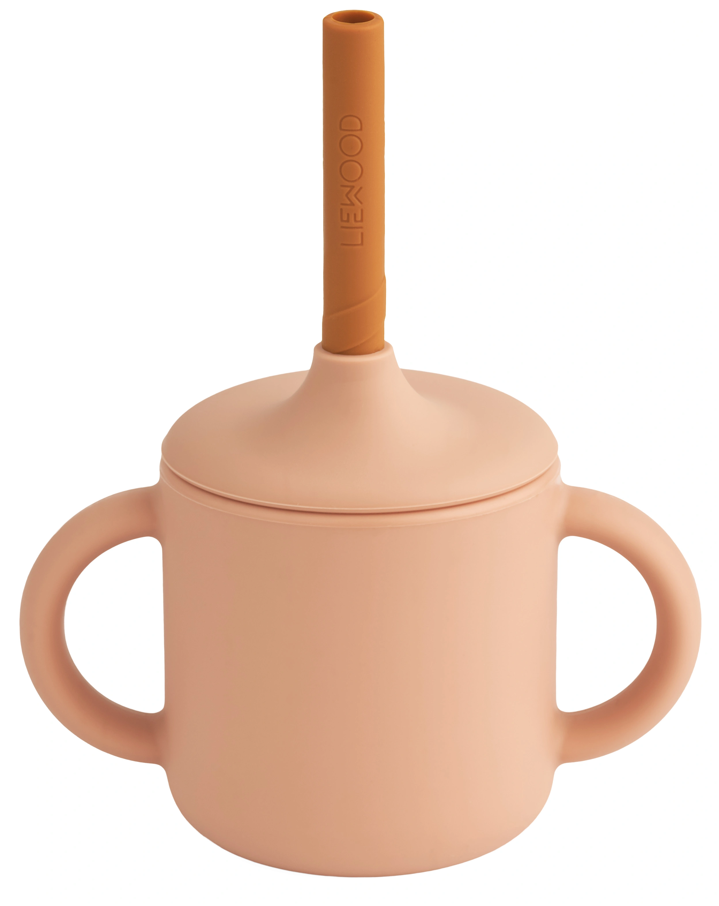Silikon-Trinkbecher CAMERON MUSTARD (140ml) mit Strohhalm in tuscany rose mix