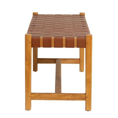 Banc en teck assise en cuir