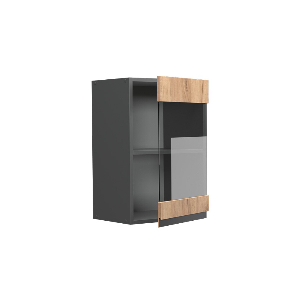 Vicco Glashängeschrank Küchenschrank Küchenmöbel R-Line J-Shape Anthrazit Eiche 40 cm modern