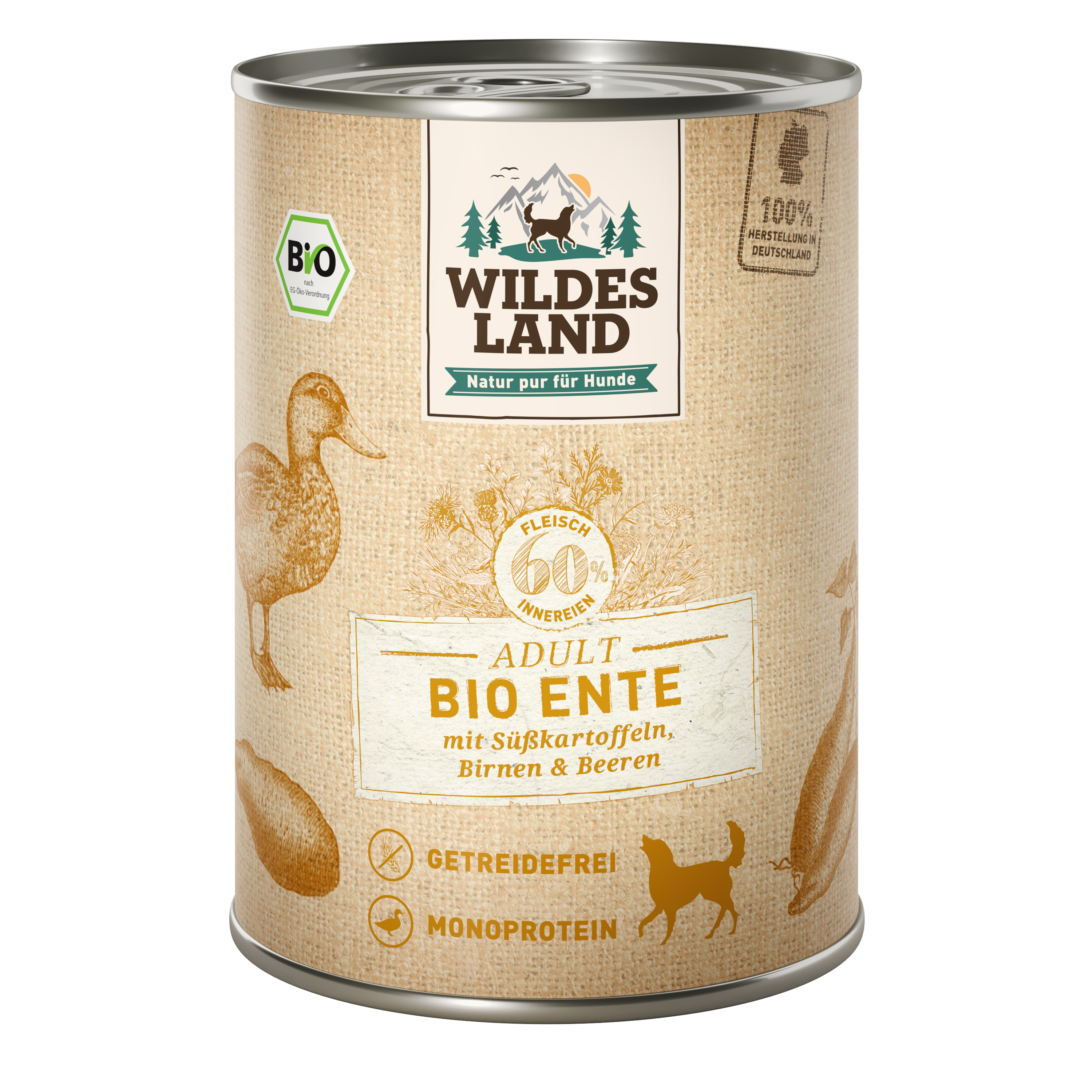 Pato orgânico com batata-doce 400g