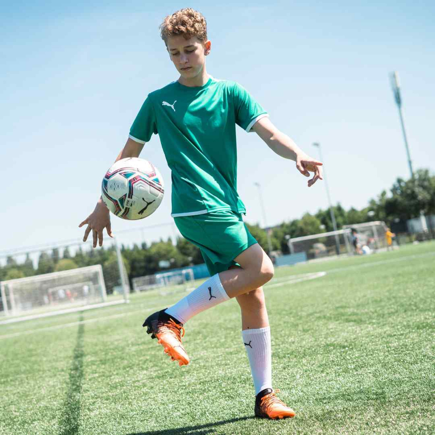 PUMA teamLIGA Trainingsset Kids Groen Wit