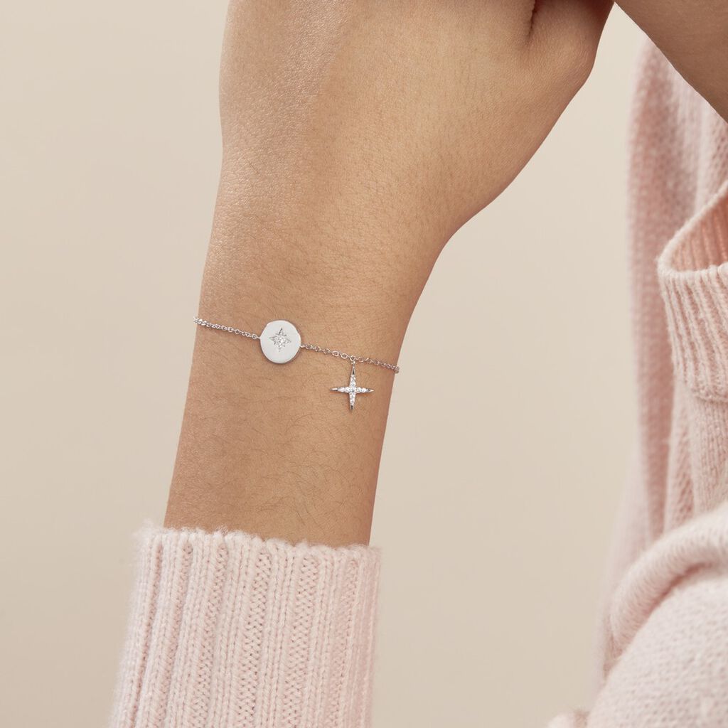 Bracelet Pluton Argent Blanc Oxyde De Zirconium