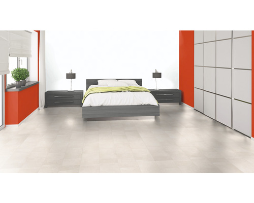 Charlotte PVC vloer, tegellook, beige, 200 cm breed (per meter verkocht)
