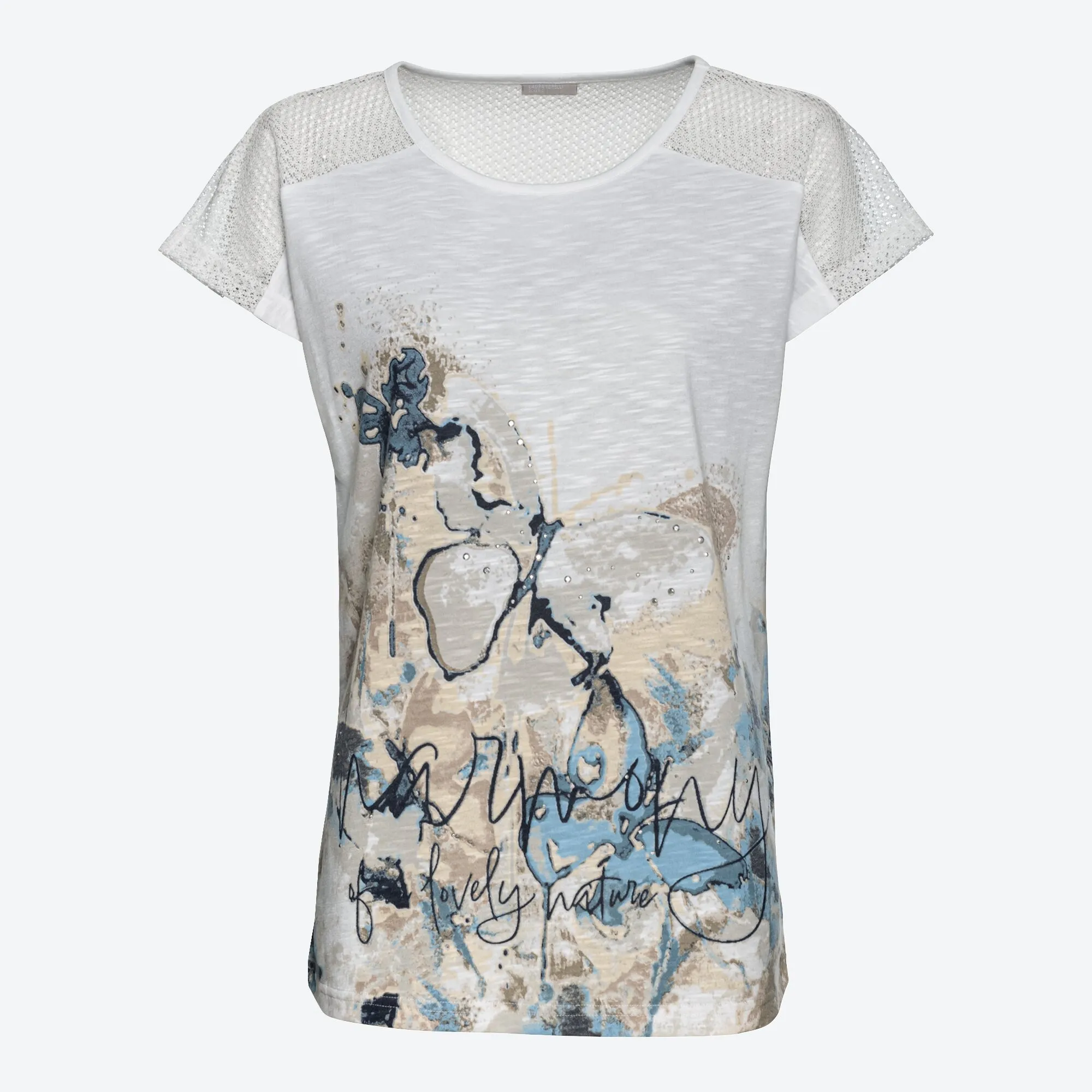 Damen-T-Shirt mit Spitzeneinsatz