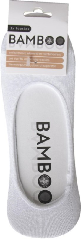 Bamboo Organic Airco Footies Wit One-Size 3 paar