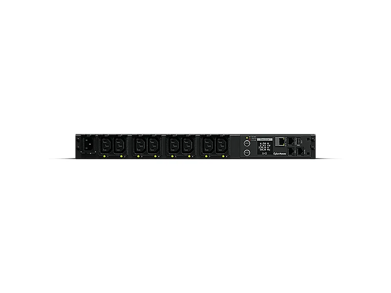 CyberPower Switched Series PDU41004 - Strømfordelingsenhed (rackversion) - AC 100-240 V - 1-faset - Ethernet, serial - input: IEC 60320 C14 - output-stikforbindelser: 8 (power IEC 60320 C13) - 1U - 3.05 m ledning - sort