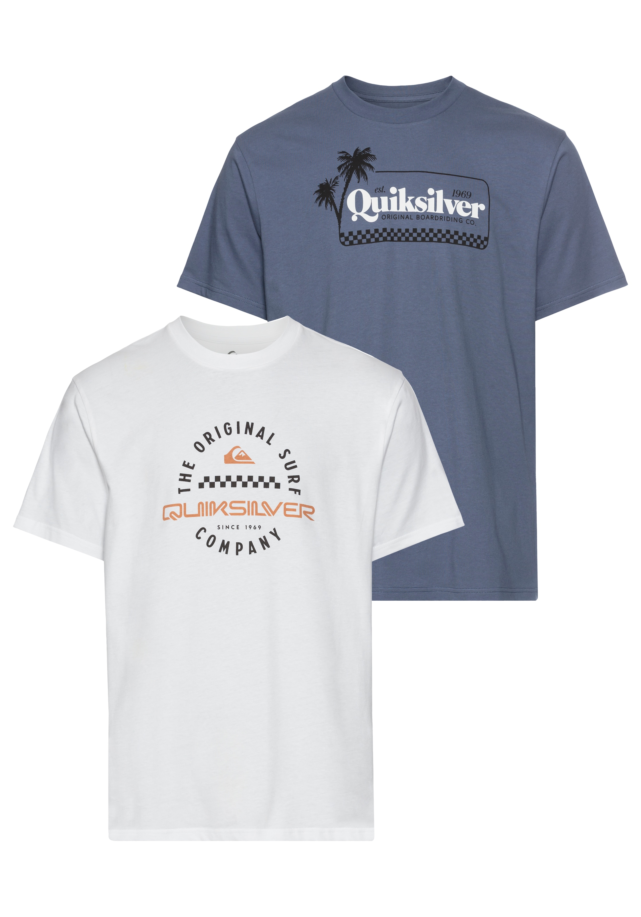 Quiksilver T-Shirt »POST IT ROKELIA SHORT SLEEVE PACK YM«, 2 Stk. Doppelpack T-Shirt mit Print