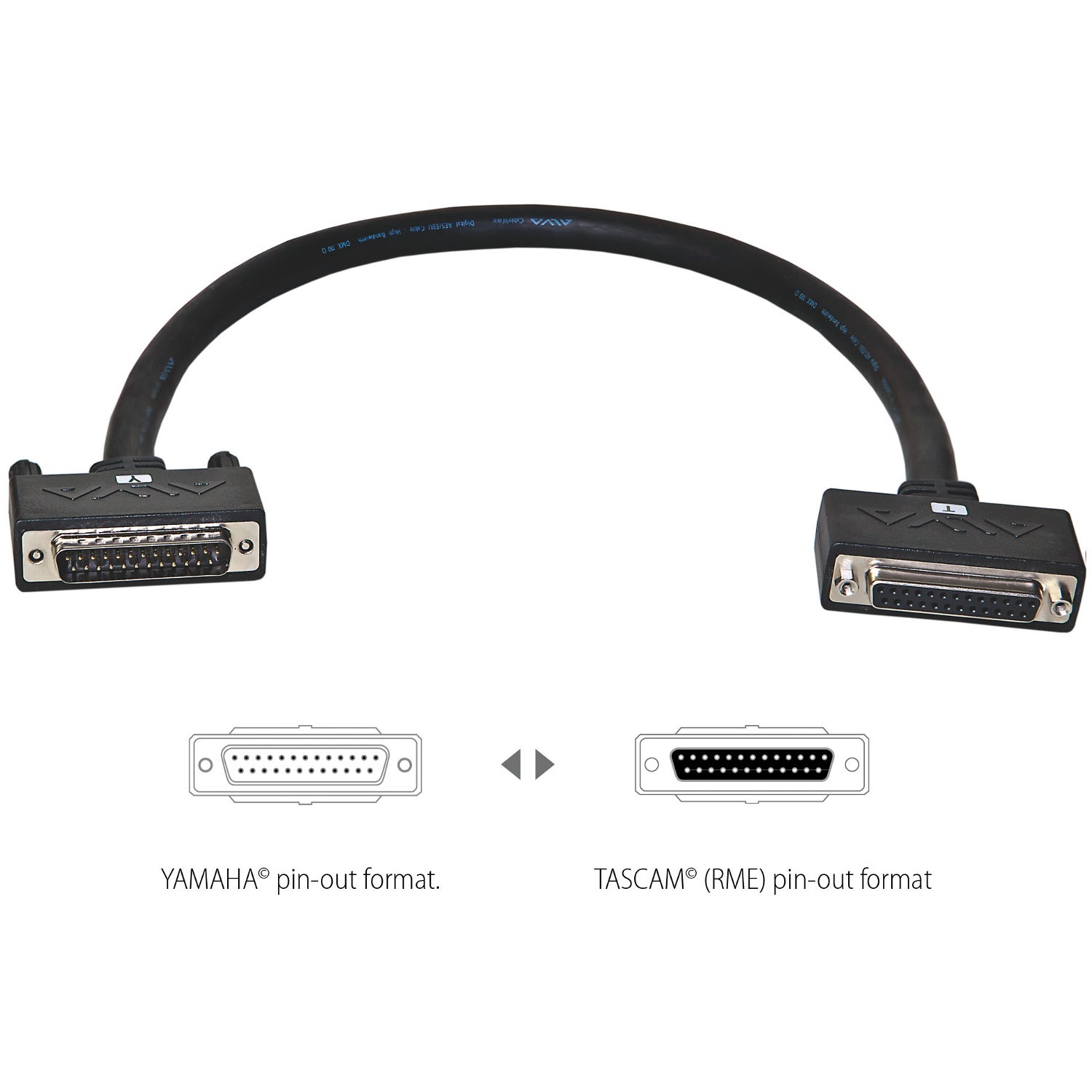 Alva AES25Y-25T05 D-sub25 adapter: YAMAHA TASCAM formaat