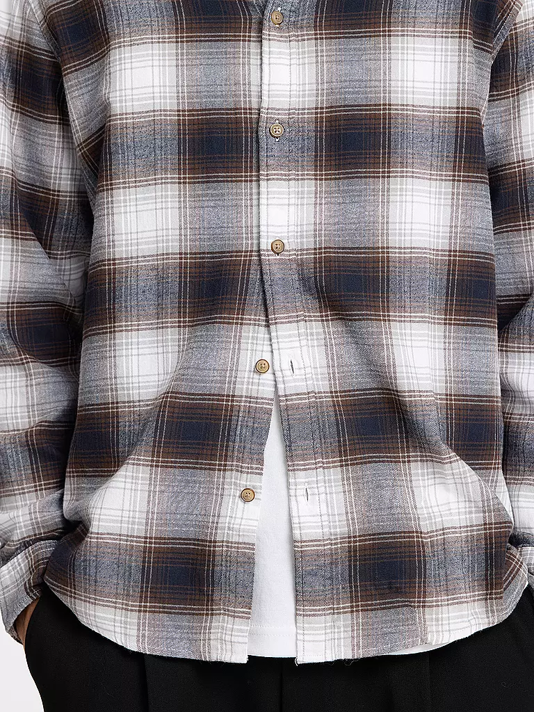 SELECTED Flanellhemd Slim Fit SLHSLIMOWEN weiss