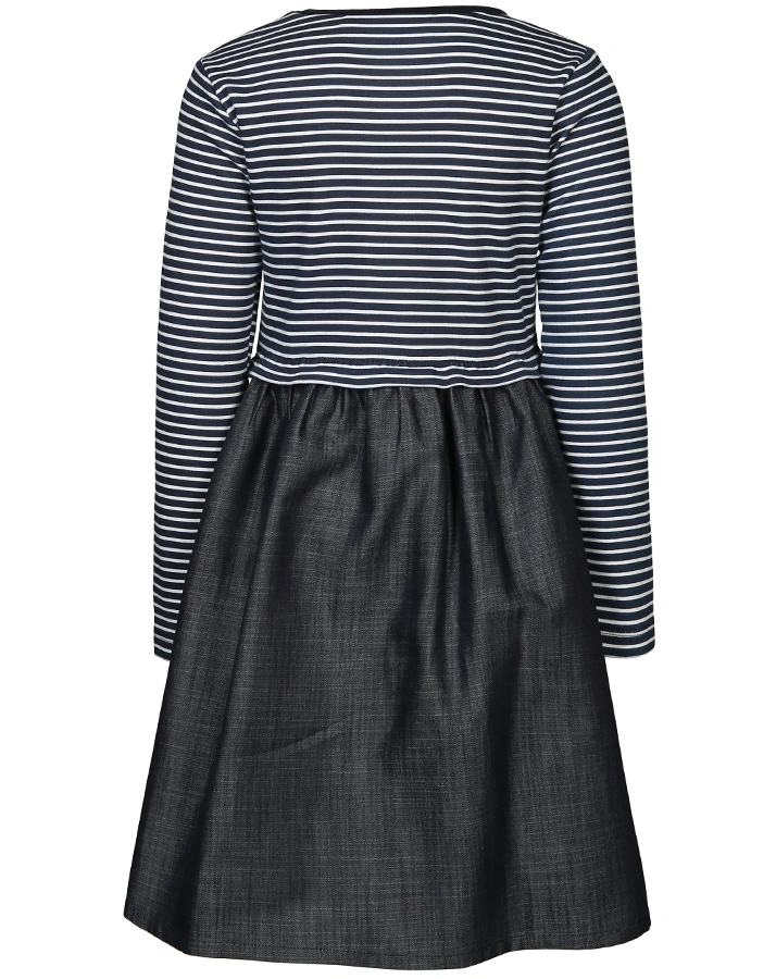 Langarm-Kleid MARITIME GIRL gestreift in navy denim