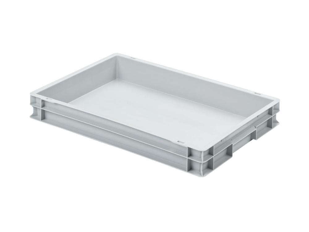 PROREGAL Voordeelset 5 x Eurobakken met gesloten handgreep HxBxD 7,5 x 40 x 60 cm 15 liter Grijze Eurobox Transportbox Transportcontainer Stapelbare container