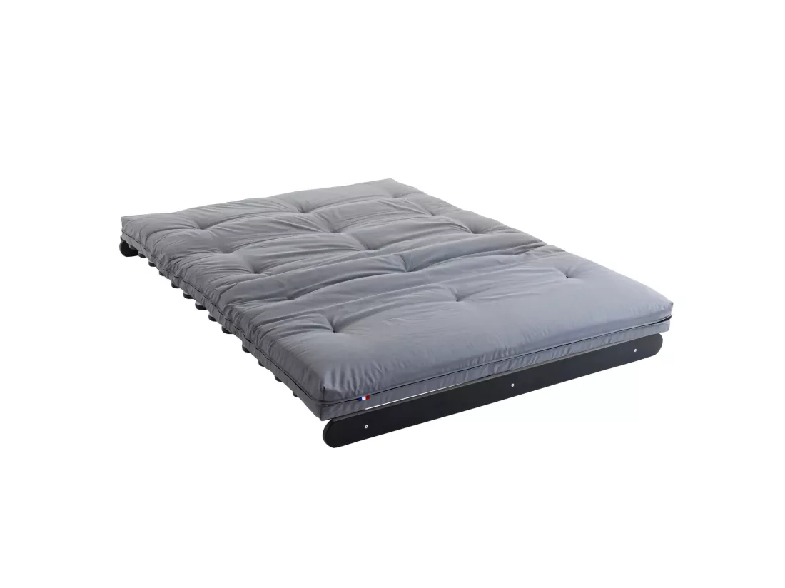 Matelas futon gris clair coeur en latex 160x200