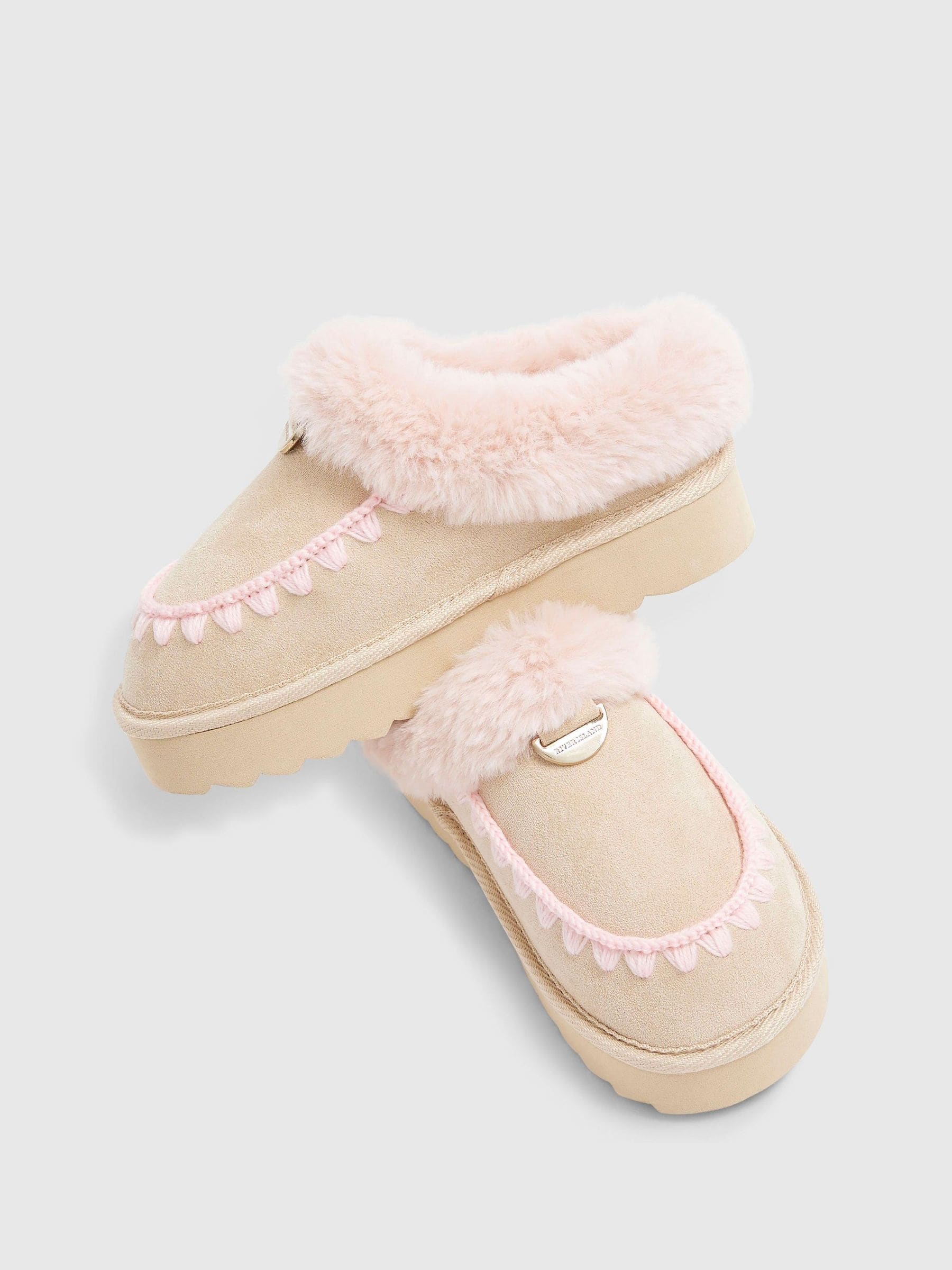 River Island Fur Slippers