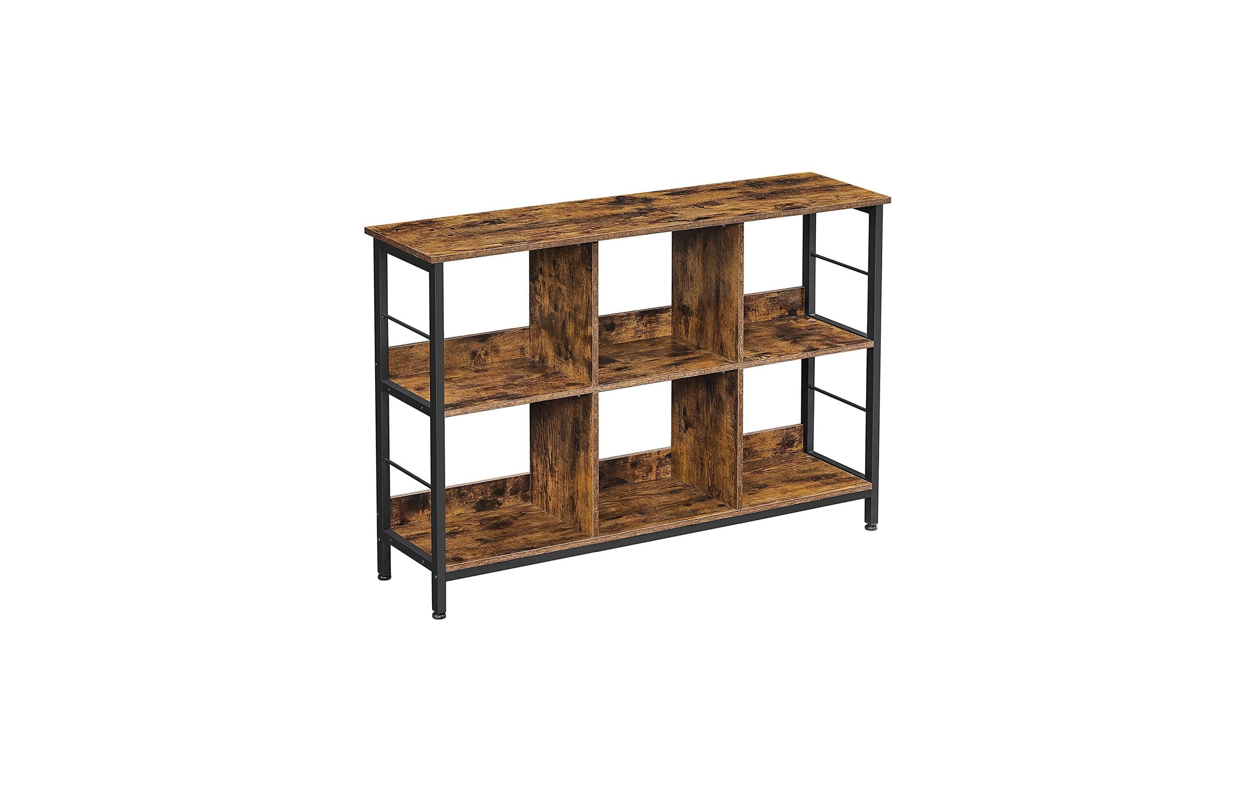Regal Industrial SchwarzRegal für das Wohnzimmer mit 6 Fächern